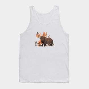 Cute Moose Animal Loving Cuddle Embrace Children Kid Tenderness Tank Top